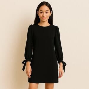 Banana Republic Women's Size 6 Black Long Sleeve Dress Bow Cuff
